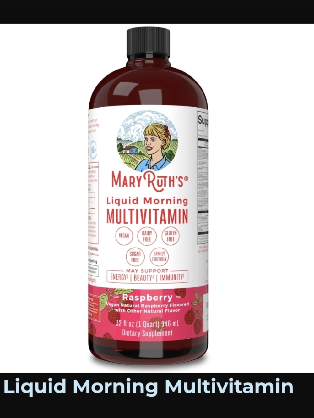 Nwt Sealed MaryRuth's Liquid Morning Multivitamin in Raspberry flavor 32 fl oz